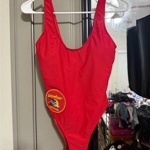 Red Baywatch Lifeguard Swimsuit